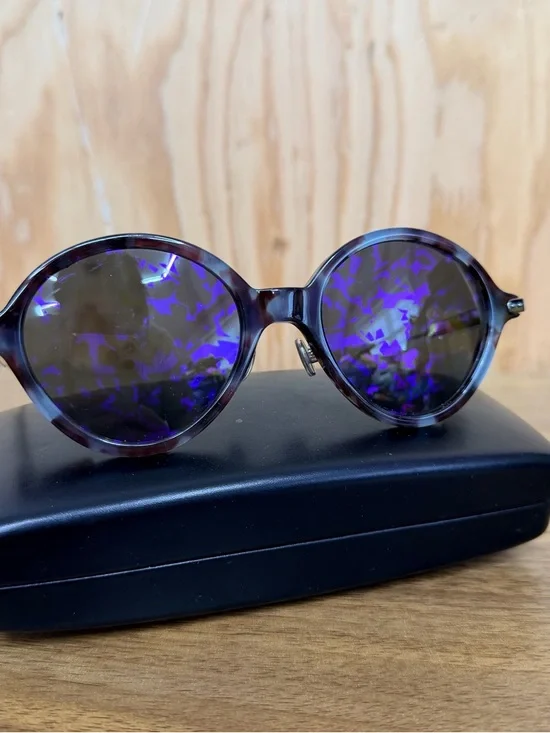 Christian Dior Umbrage Blue Havana Tortoise Acetate Grey Violet Mirror Sunglasse - Picture 3 of 13